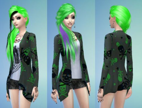 Emo/scene skull outfit for teens/adults