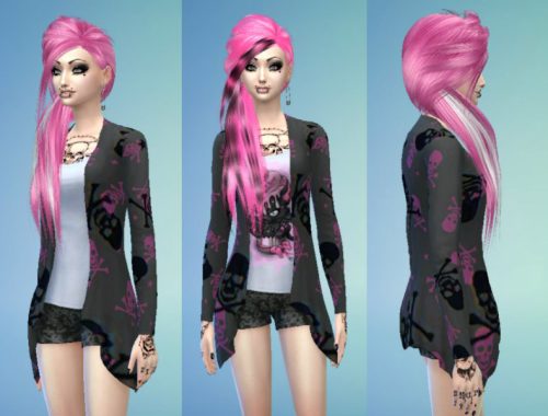 Emo/scene skull outfit for teens/adults