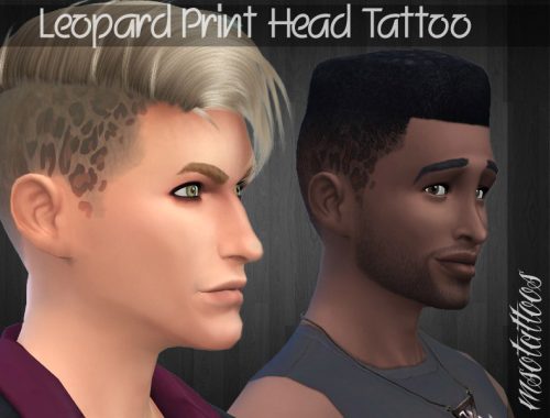 Leopard Print Head Tattoo