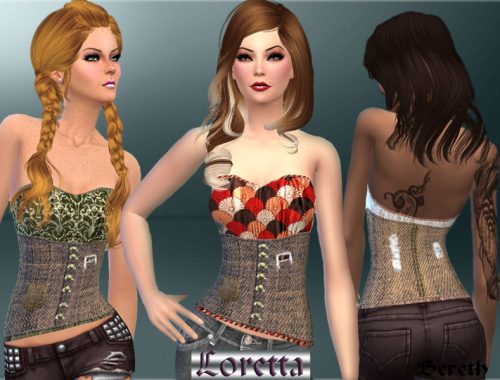 Loretta-Denim Corset
