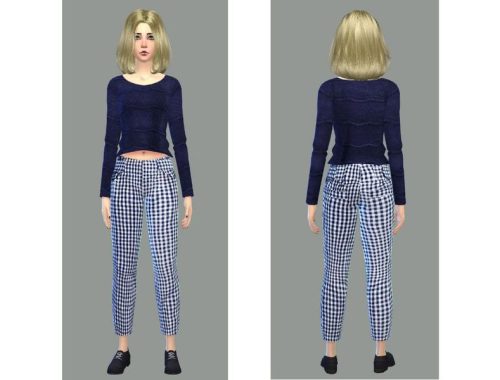 sweater set bblue and white set