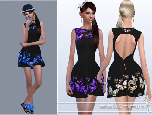 Butterfly crepe dress