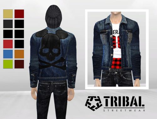 Studded Biker Denim Jacket