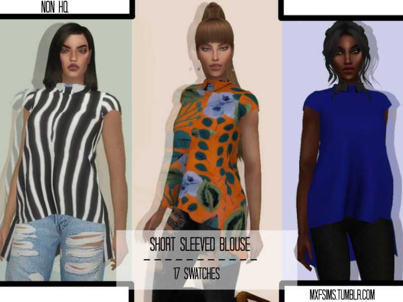 Short Sleeved Blouse - The Sims 4 Catalog