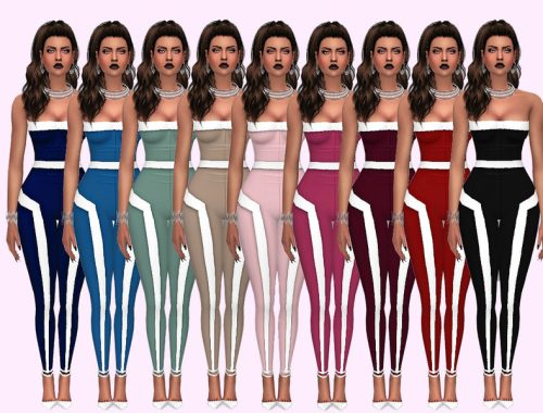 MP Clubwear Jumpsuit With White Trim