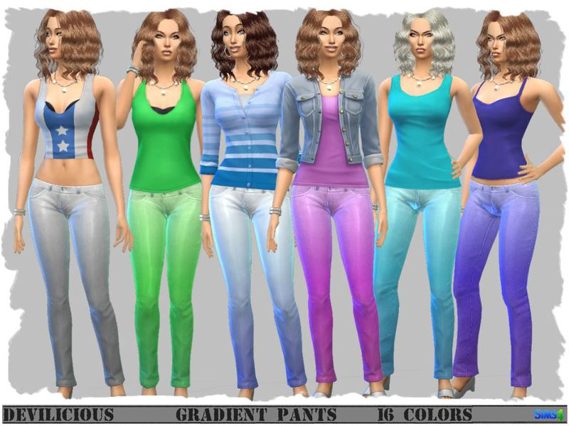 Gradient Pants in Satin Look - The Sims 4 Catalog