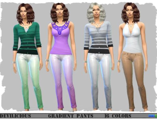 Gradient Pants in Satin Look