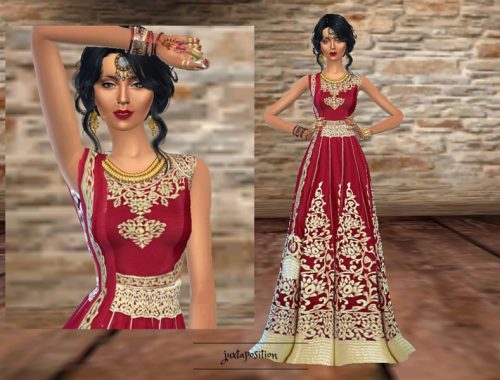 Crimson Red Lengha