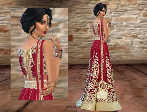 Crimson Red Lengha