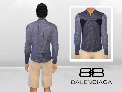 Contrast Pannel Formal Shirt