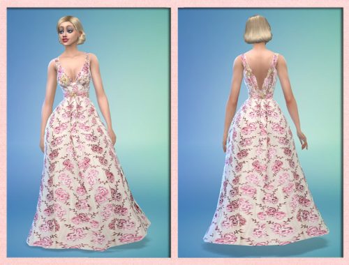 Nuria Floral Embroidered Ball Gown