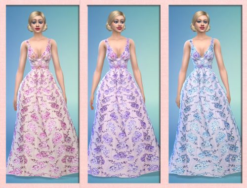 Nuria Floral Embroidered Ball Gown