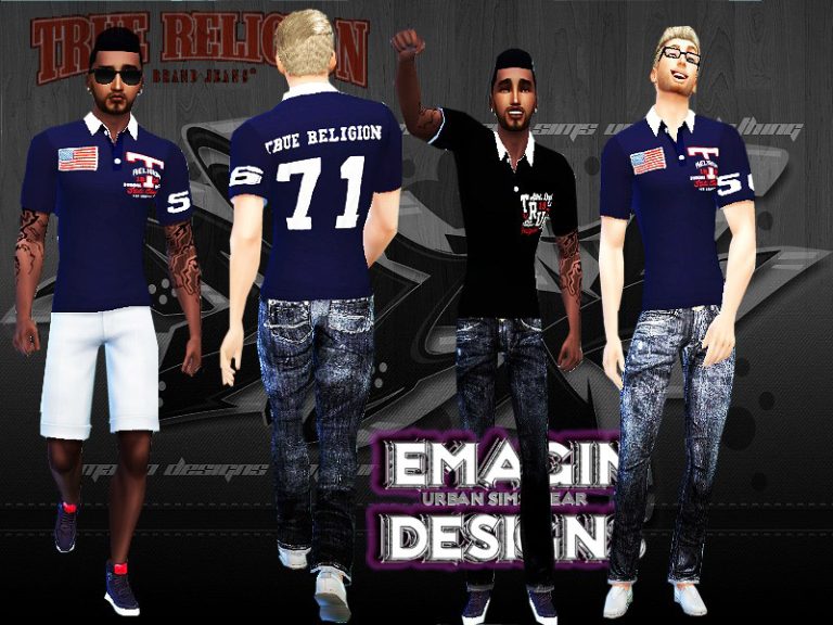 True Religion Polo Shirts /Men - The Sims 4 Catalog