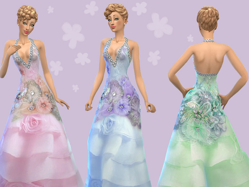 Floral evening dress - The Sims 4 Catalog