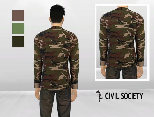 Camouflage Epaulet Loose Jacket