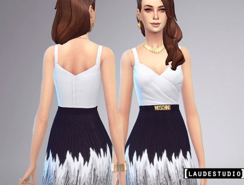 Black and White Dress with Mochino Belt