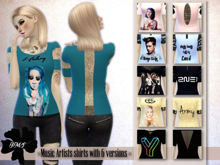 IMF Music Artists Shirts - The Sims 4 Catalog