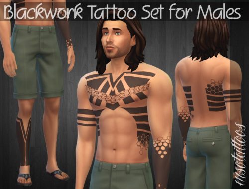 Blackwork Tattoo Set for Males