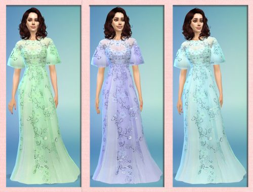 Flutter Sleeve Lace Gown