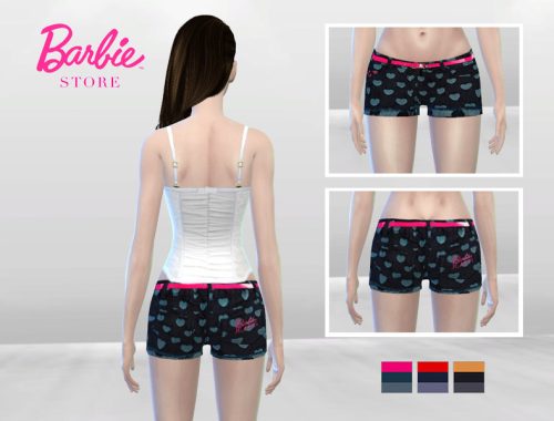 Polka Hearts Denim Shorts