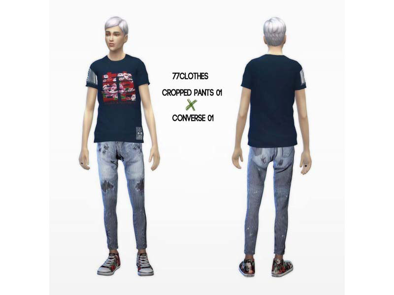 77Clothes- Cropped Pants 01 - The Sims 4 Catalog