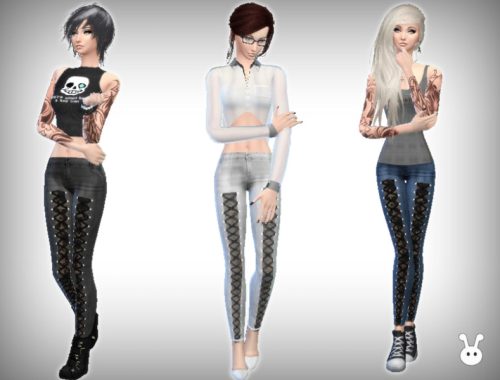 Laced and Torn Jeans