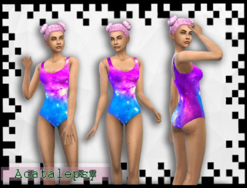 |ACATALEPSY| Pastel Galaxy swimsuit