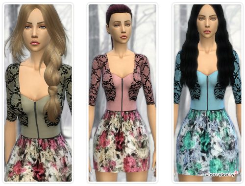 Floral dress with lace cardigan