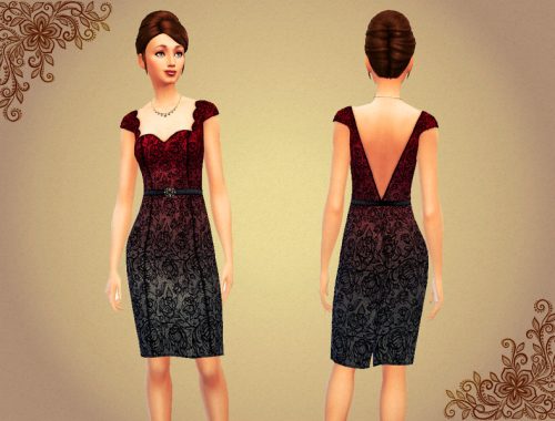 Lace Dress With Belt 6 Colors Set