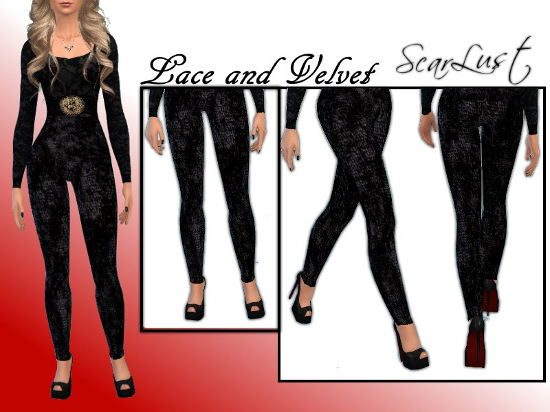 Lace & Velvet Top with Velvet Leggings - The Sims 4 Catalog