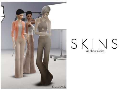 SKINS - nudes recolor of AAS wide leg pant - mesh needed