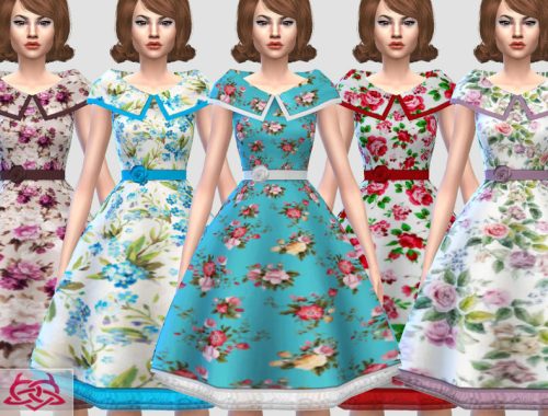 Martita dress RECOLOR floral (Needs mesh)