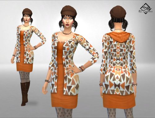 Dress-Cardigan with hood