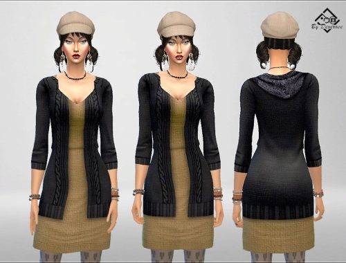 Dress-Cardigan with hood