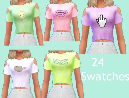 Cold-Shoulder Tops - Recolors - mesh and Get to Work needed