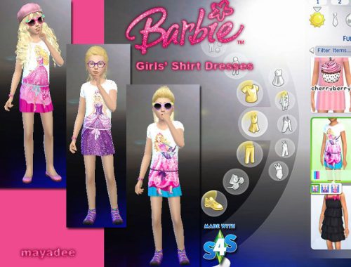 Girls Barbie Shirt Dresses