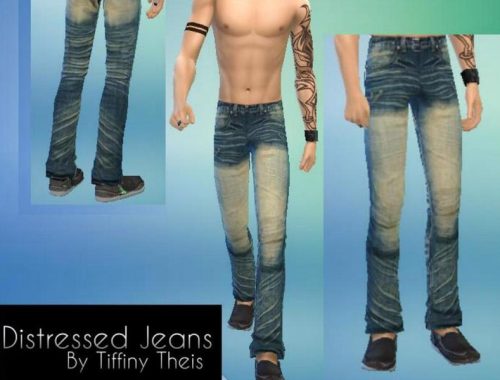 Distressed Blue Jeans Set