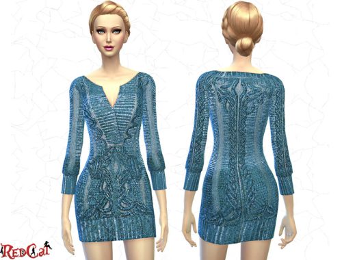 Metallic Embroidered Dress