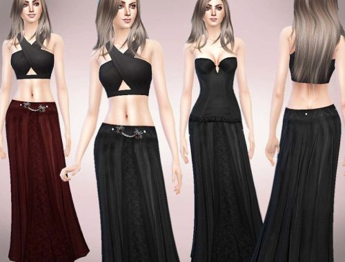 Echoehver Black Widow Long Skirt