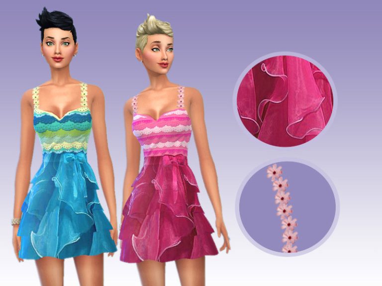 Sims 4 Ruffles Cute Ruffle dress - The Sims 4 Catalog