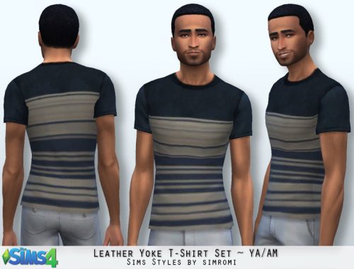 Leather Yoke Tee Shirt Set YA/AM