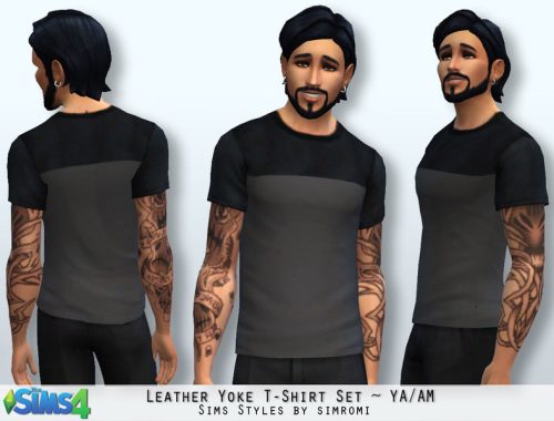 Leather Yoke Tee Shirt Set YA/AM