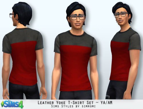 Leather Yoke Tee Shirt Set YA/AM