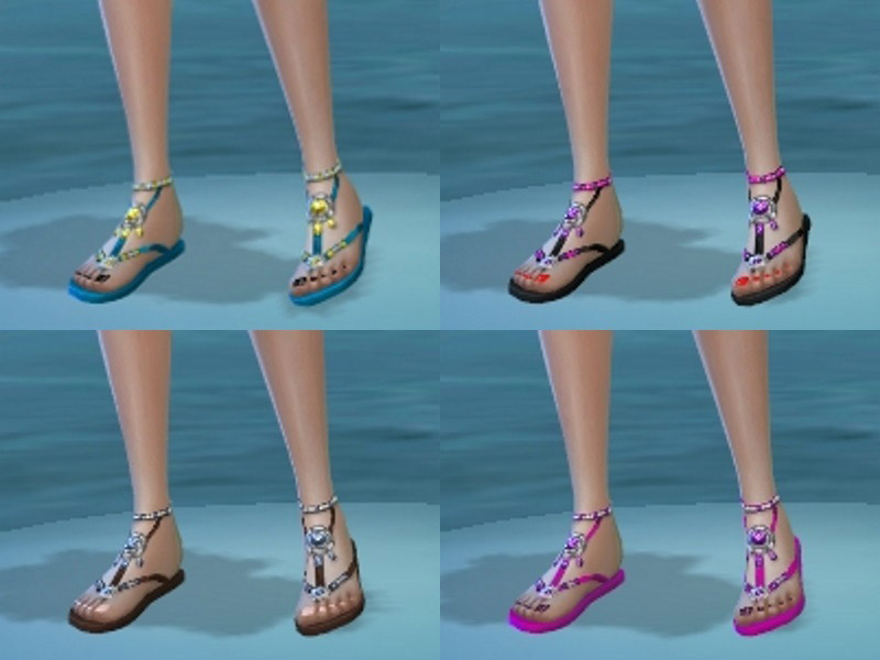 Maxis BoHo Sandals with Polish - Movie Hangout Required - The Sims 4 ...