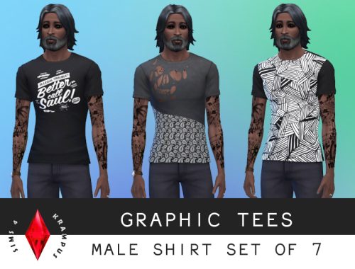 Male Graphic Tees Set of 7