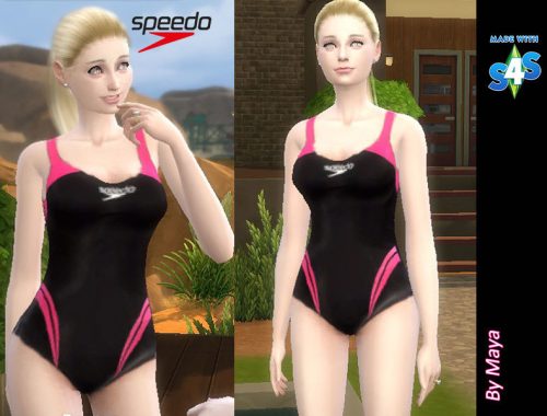 Black and pink Speedo Bathing Suit