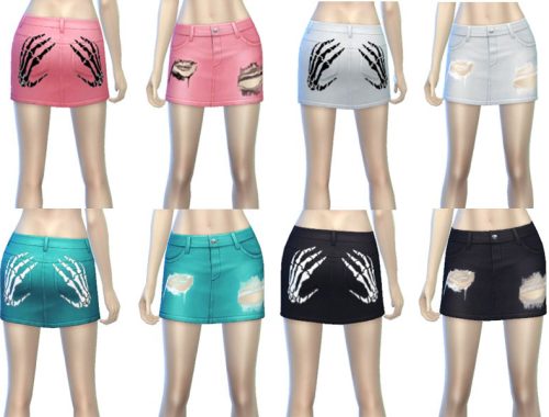 Pastel Goth Skeleton Hands Skirt