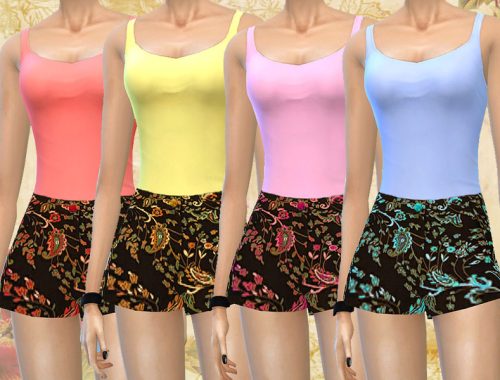 Snoopy Sweater and Floral Shorts