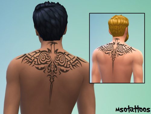 Tribal Back Tattoo for Males