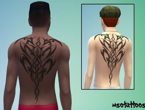 Tribal Back Tattoo for Males